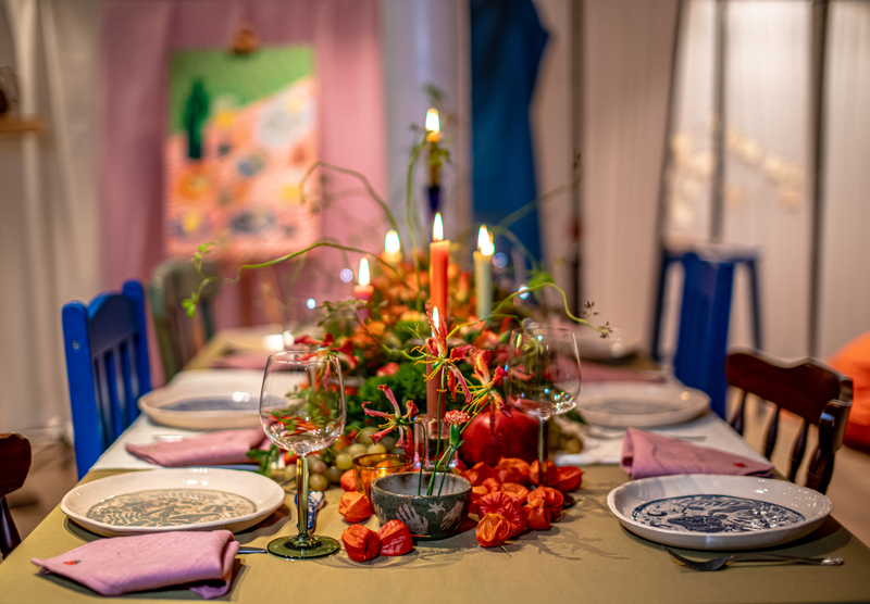 At the table